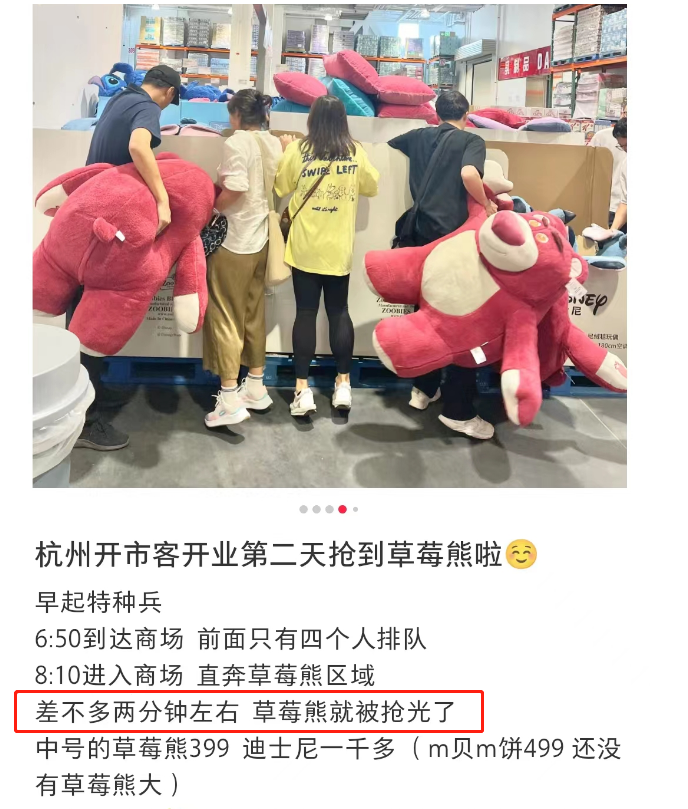 杭州&ldquo;绑架式&rdquo;疯抢草莓熊，山姆傻眼了！