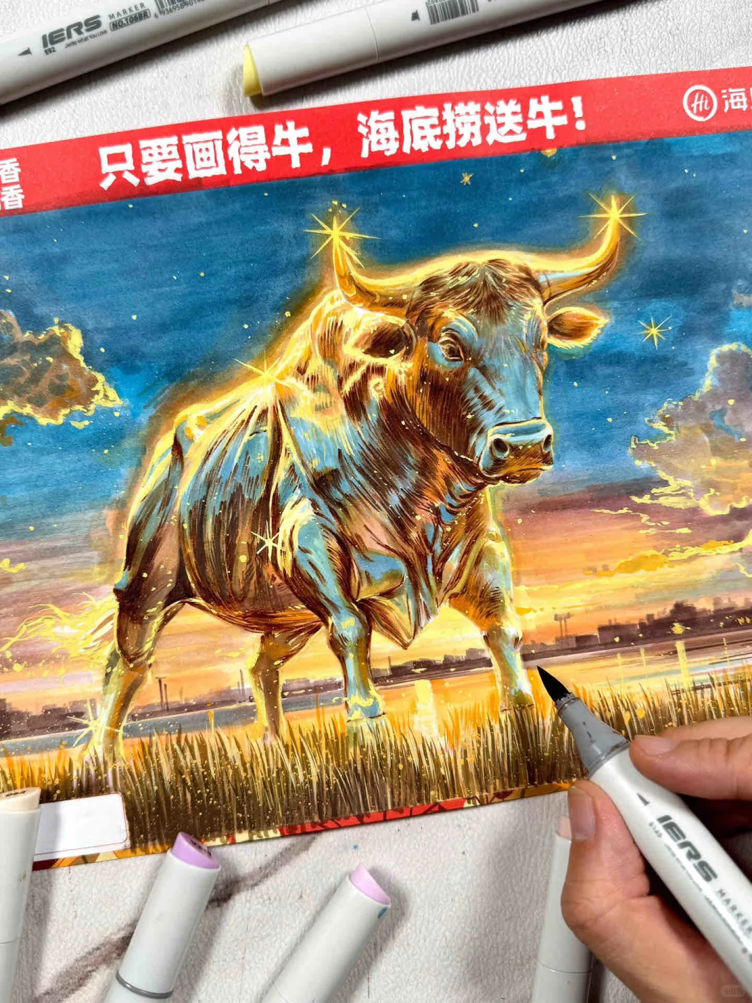 海底捞“画牛送牛”活动,炸出一堆民间高手