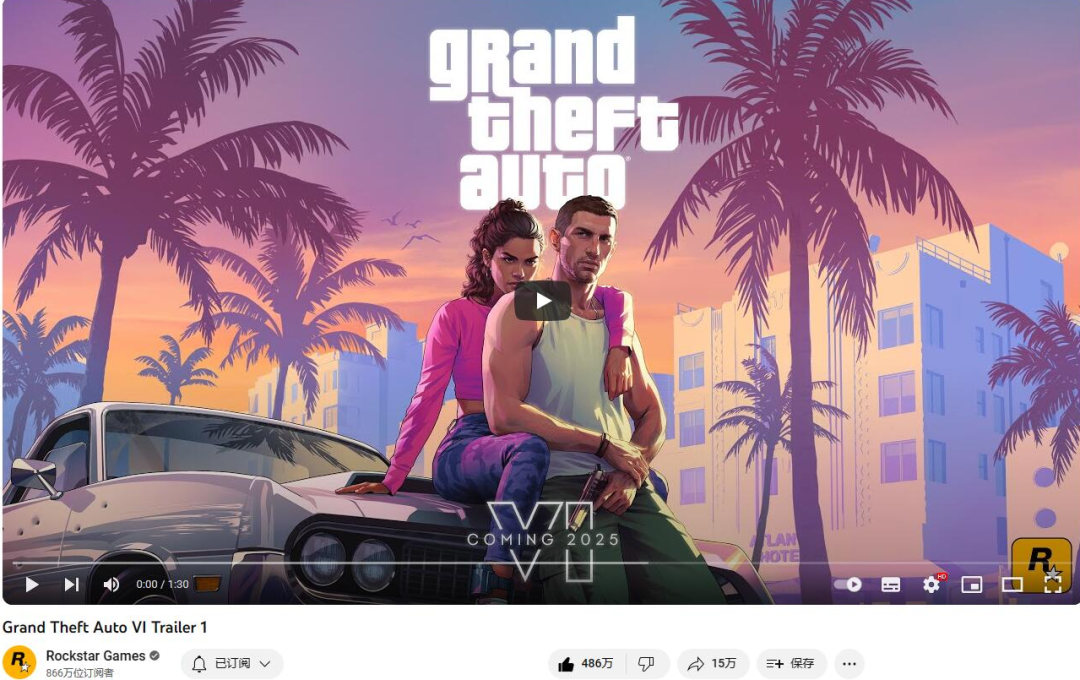 游戏圈紫微星终于现真身!《GTA6》官宣2025年发售