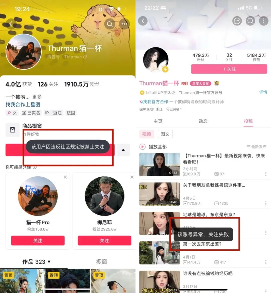 编造“秦朗”,网红“猫一杯”会被封号吗?