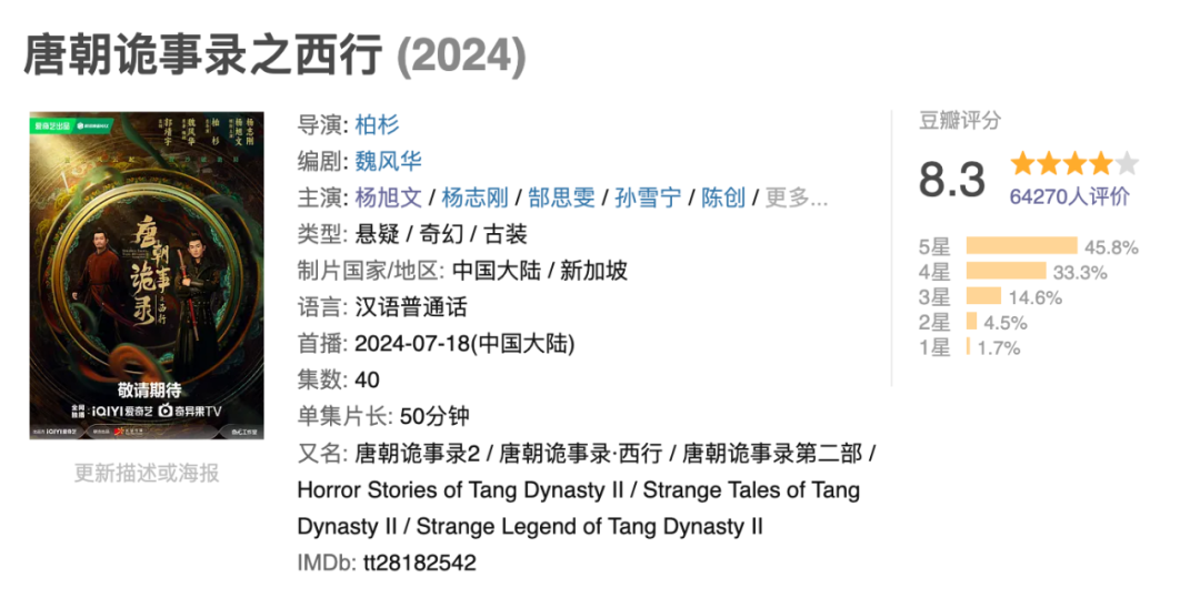 暑期档再出&ldquo;王炸&rdquo;剧，《唐诡西行》内容与营销双赢！