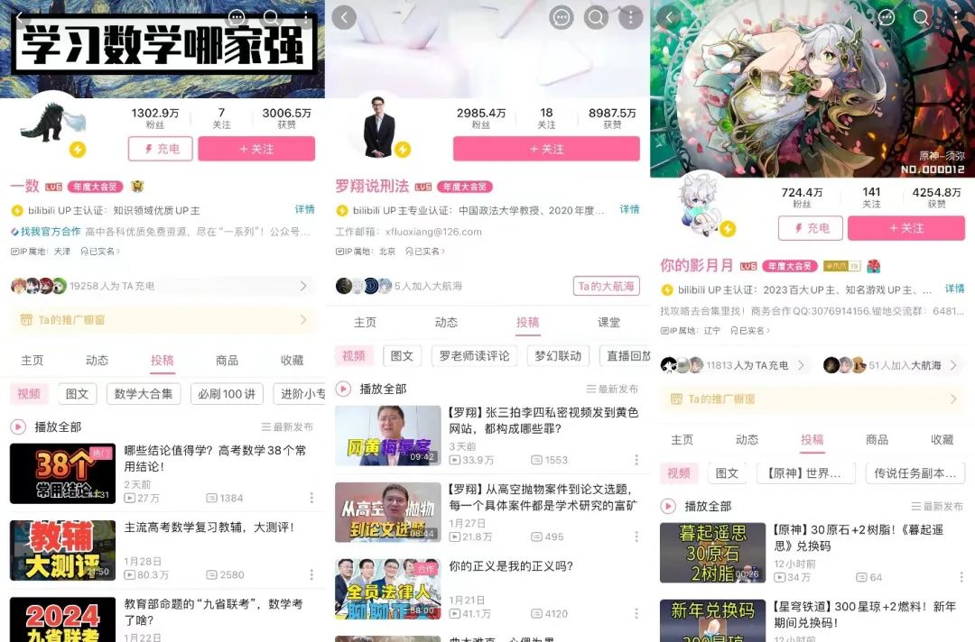 一文回顾B站2023：超130位UP主年涨粉百万，流量流向不缺流量的人？