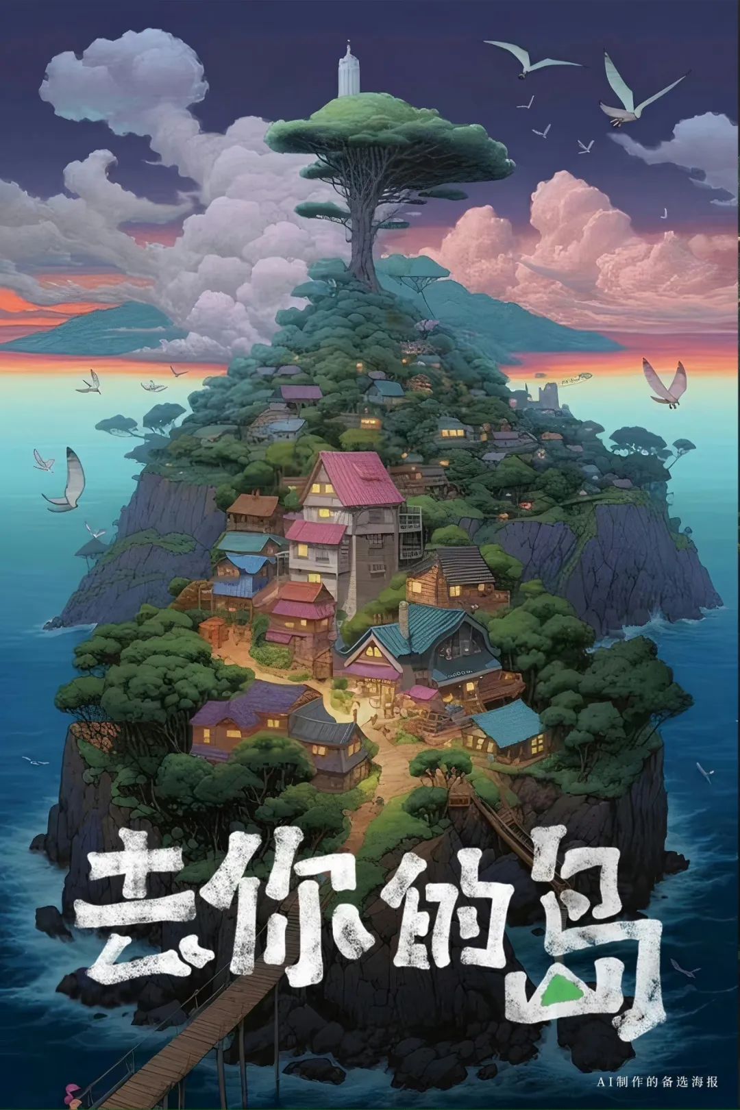 秒杀设计师？《去你的岛》电影海报惹争议！用AI制作，4个步骤，出图9张！网友：你用AI，就别怪观众看枪版了