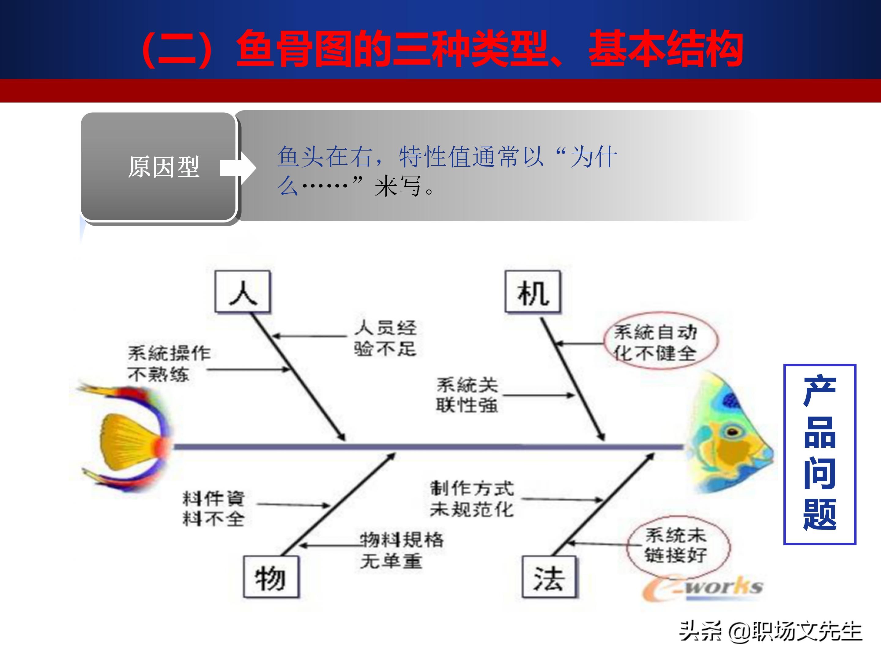24页质量管理七大工具之鱼骨图,鱼骨图分析法的步骤,鱼骨图案例
