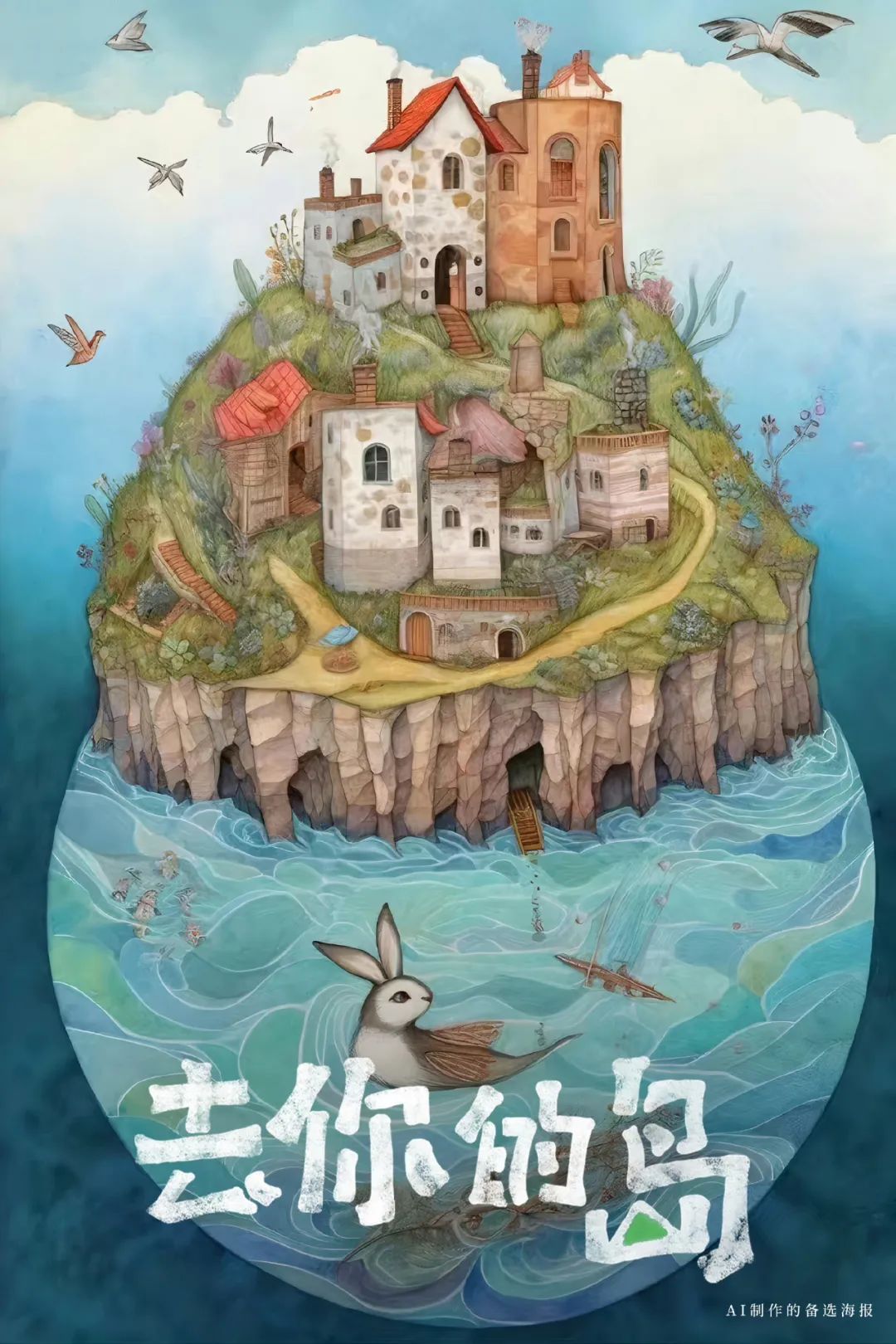 秒杀设计师？《去你的岛》电影海报惹争议！用AI制作，4个步骤，出图9张！网友：你用AI，就别怪观众看枪版了