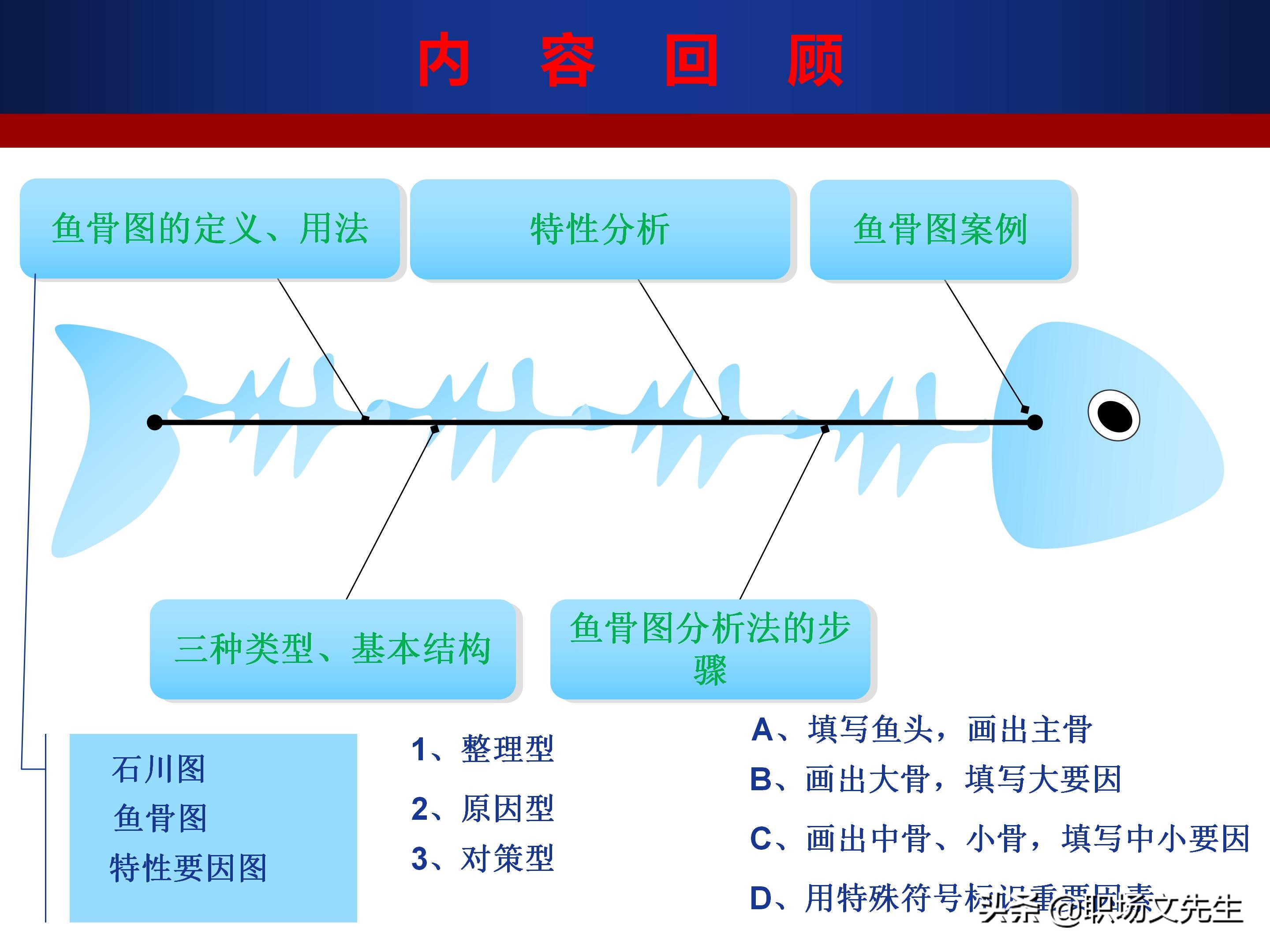 24页质量管理七大工具之鱼骨图,鱼骨图分析法的步骤,鱼骨图案例