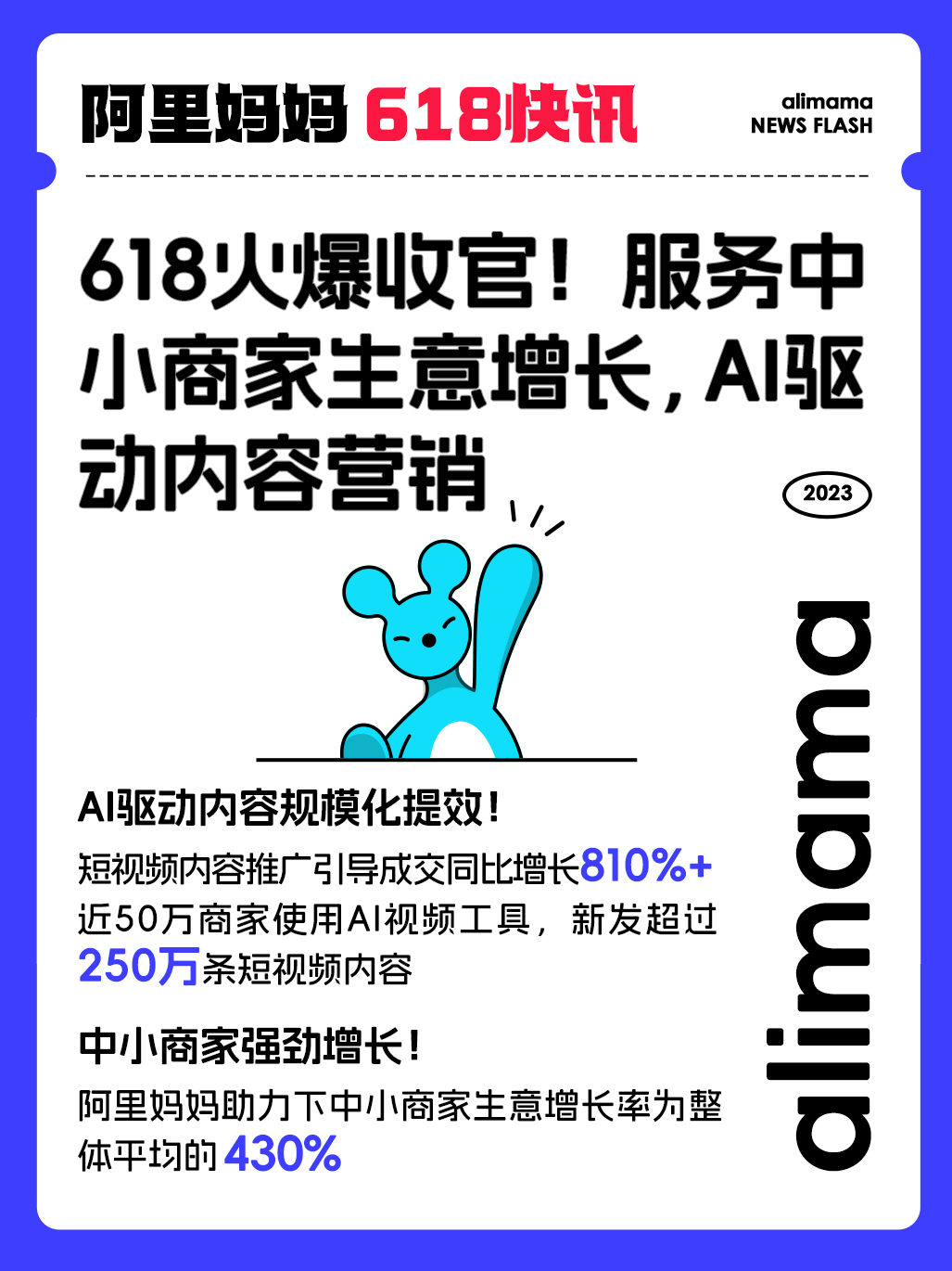 618收官：阿里妈妈与百万商家谱写新故事，中小商家强劲增长，AI全面助力内容爆发