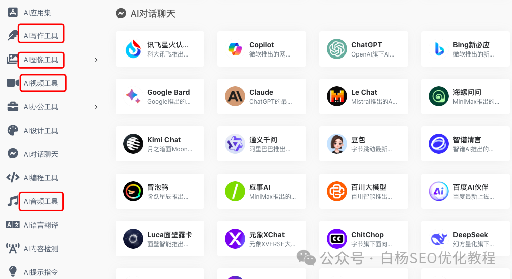 白杨SEO:内容营销你用哪个AI工具创作?我常用的AIGC工具分享【收藏】