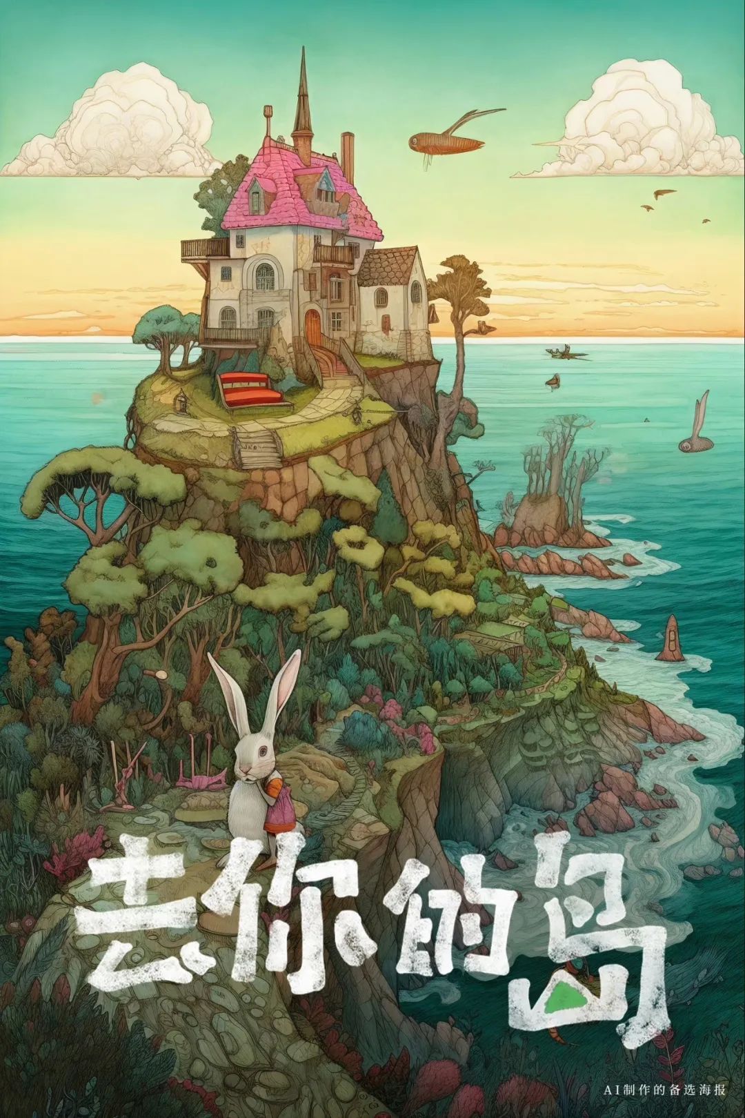 秒杀设计师？《去你的岛》电影海报惹争议！用AI制作，4个步骤，出图9张！网友：你用AI，就别怪观众看枪版了