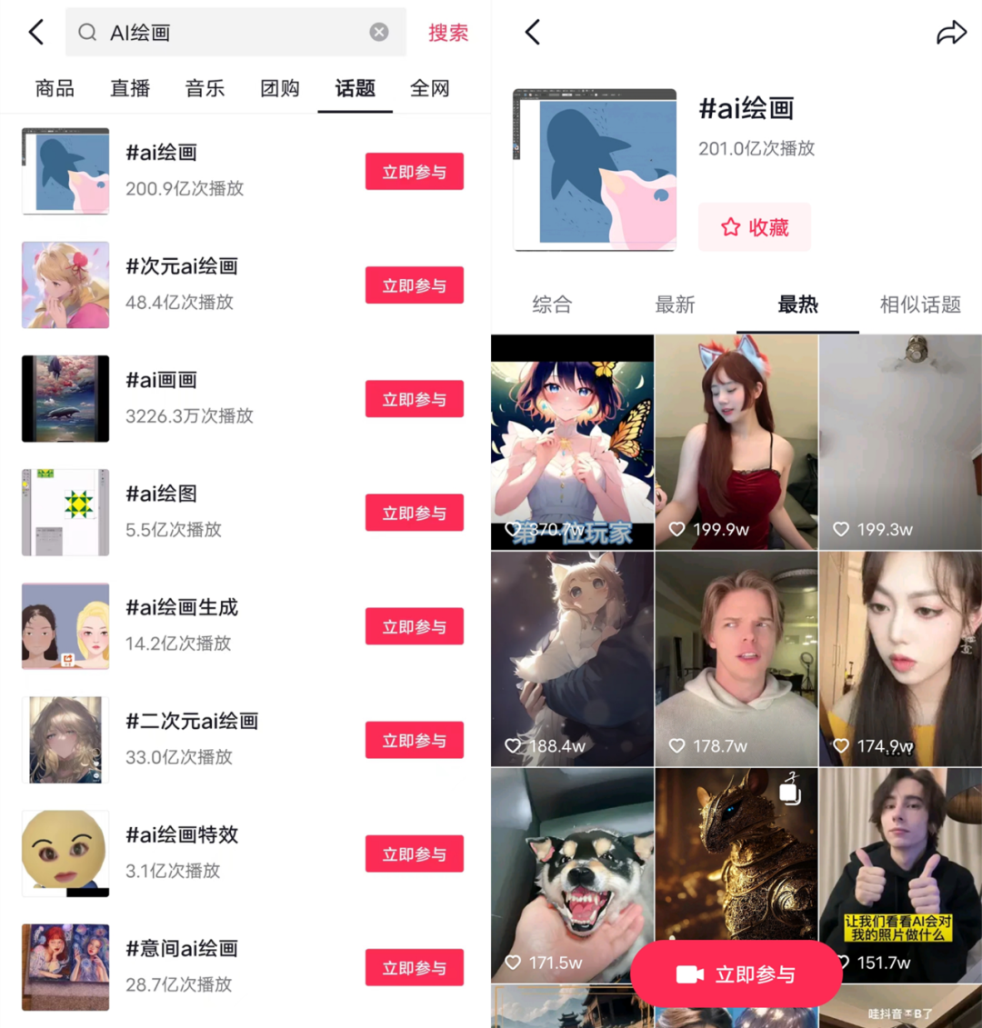 一个话题201亿播放,短视频「决战」AI,谁能拿下新“一血”