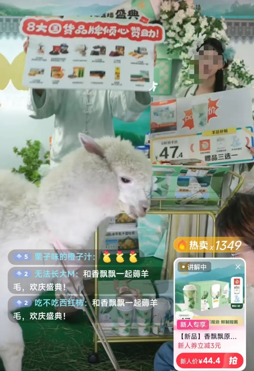 请羊驼直播,香飘飘的创意好抽象