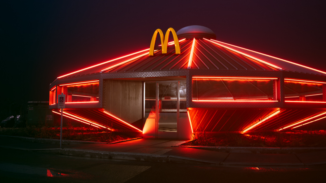 麦当劳喜变“麦当牢”!纯狱风设计,万人围观,堪称快餐建筑界“整活王”!网友:疯狂星期寺都没你狠!