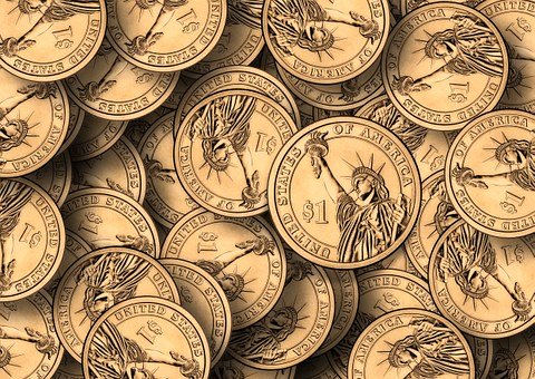 Dollar, 货币, 钱, Us-Dollar, 硬币, 自由女神像, 财政部
