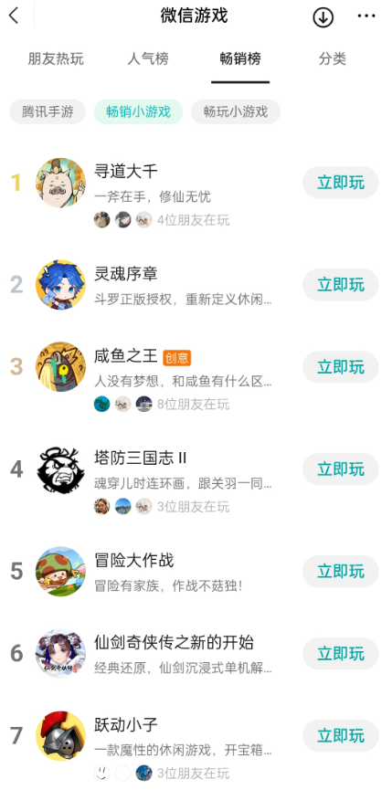空降微信小游戏畅销榜第4，&ldquo;国王like&rdquo;和&ldquo;咸鱼like&rdquo;能否带来新的惊喜？