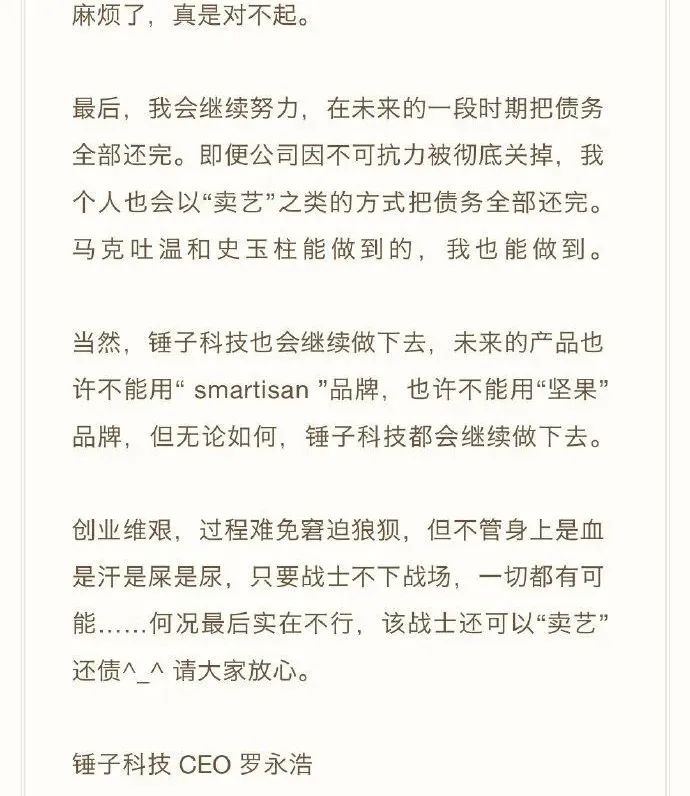 罗永浩,难逃一“锤”